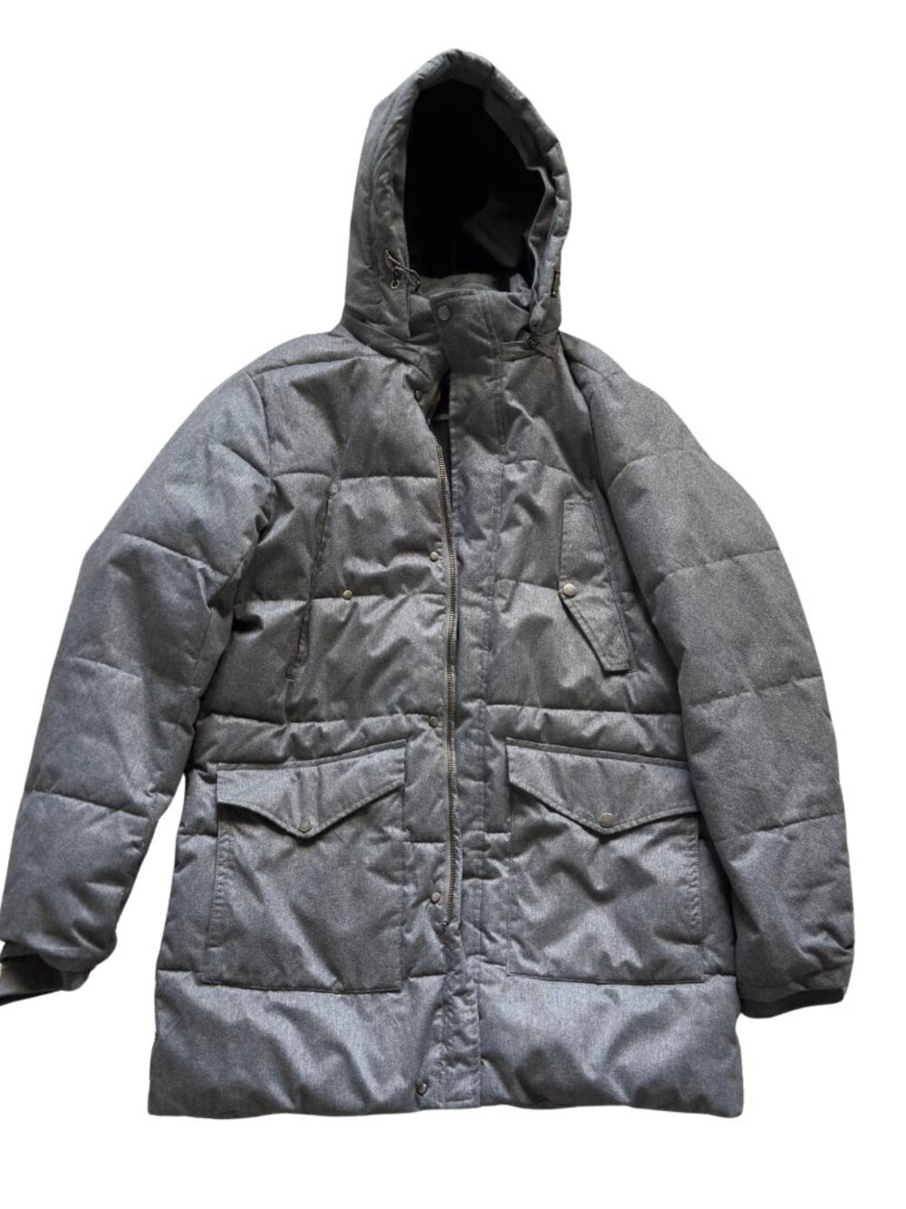 Reserved Gray Hooded Puffer Parka Jacket Size L